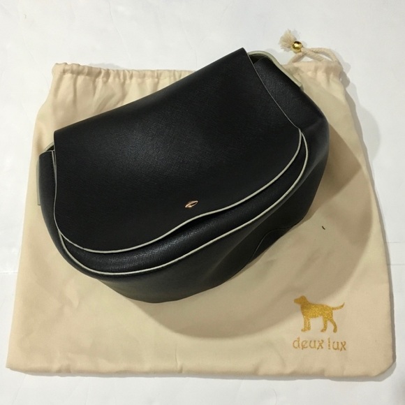 Deux Lux black Alfie canvas saddle messenger bag - Picture 5 of 9